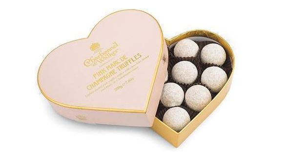 Heart shaped Champagne truffles box