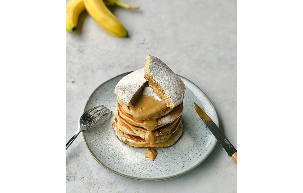 Banana and peanut butter pancakes