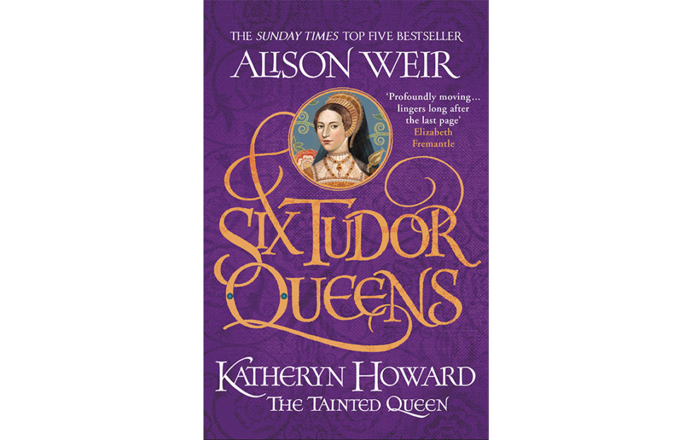 Book cover of The Tainted Queen, with portrait of Katheryn Howard