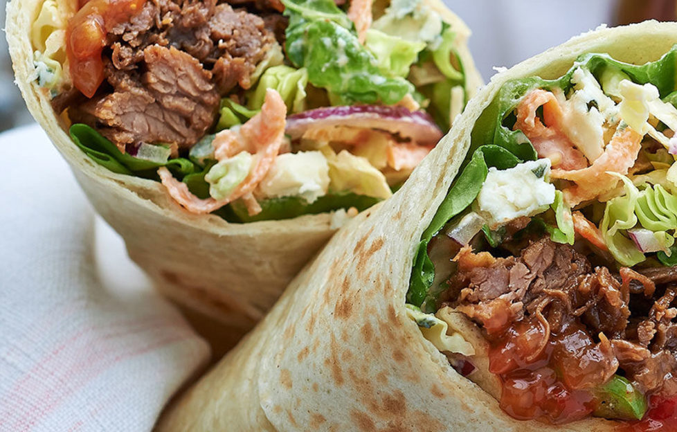 Beer braised brisket wraps