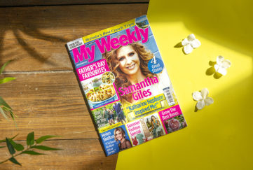 Cover of My Weekly latest issue with Father's Day cookery and Samantha Giles