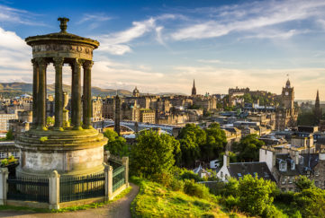 Beautiful view of the city of Edinburgh