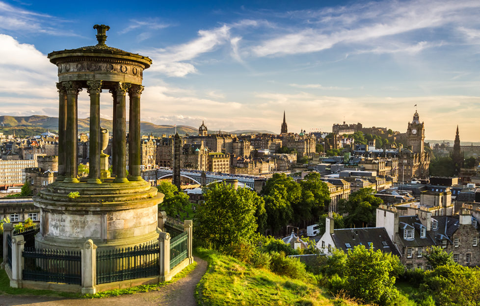 Beautiful view of the city of Edinburgh