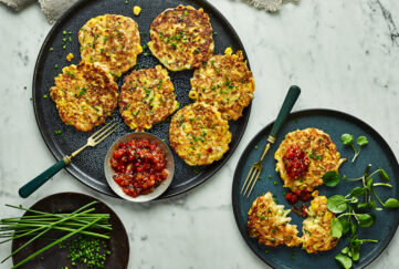 Sweetcorn and halloumi fritters