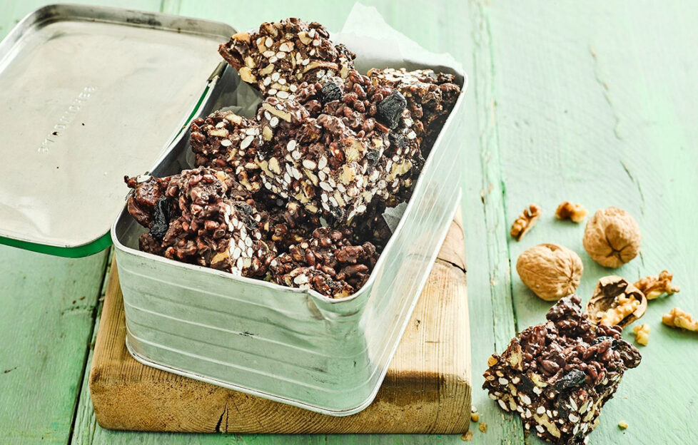 Rocky Road squares in a tin