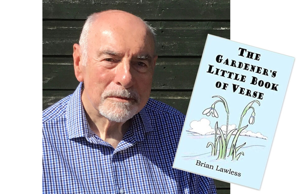 Brian Lawless with his book of gardening verse