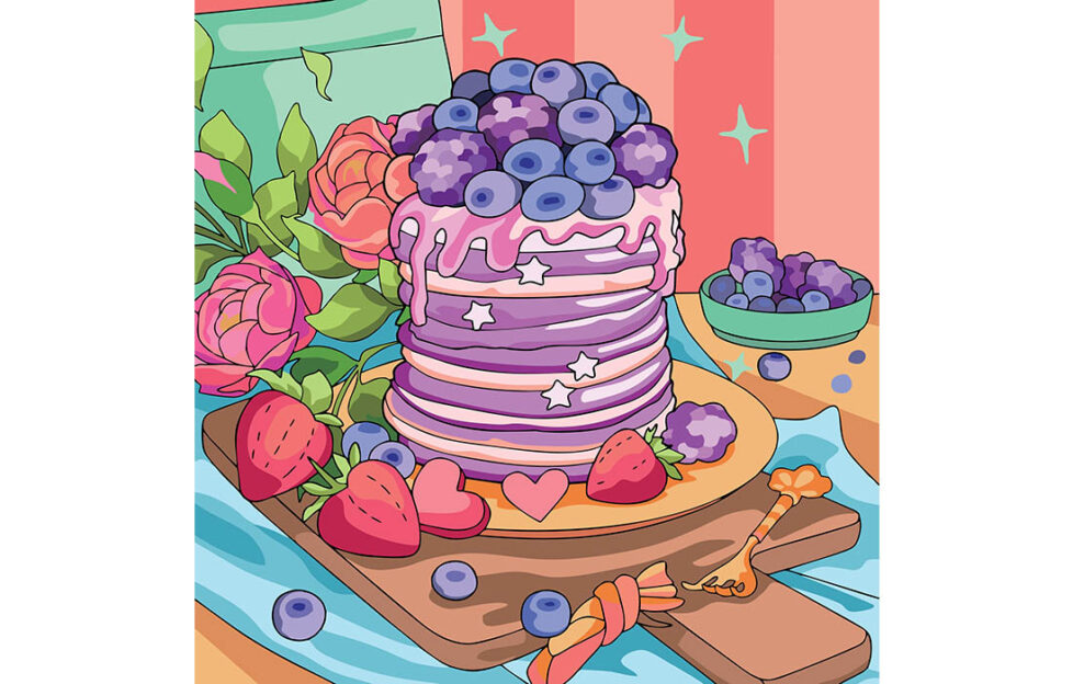 Huge wonky cake with fruit on top Illustration: Shutterstock