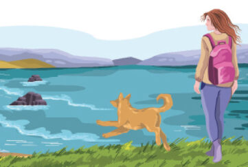 Lady and dog at beach Pic: Shutterstock