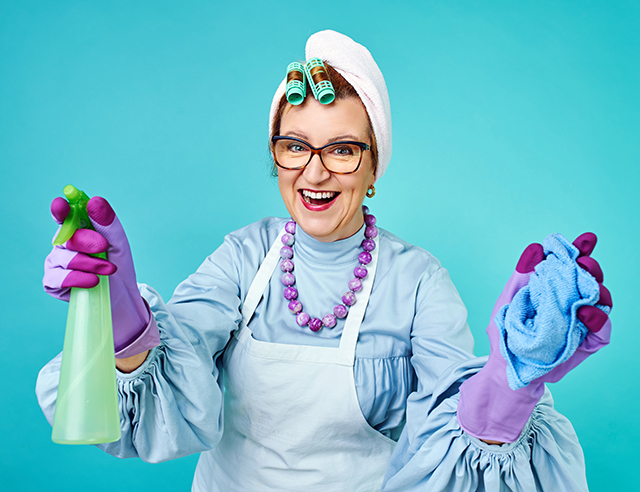 Lady with cleaning material Pic: Shutterstock