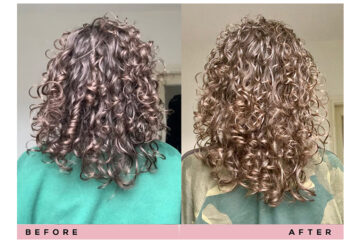 Sotira's hair, before and after