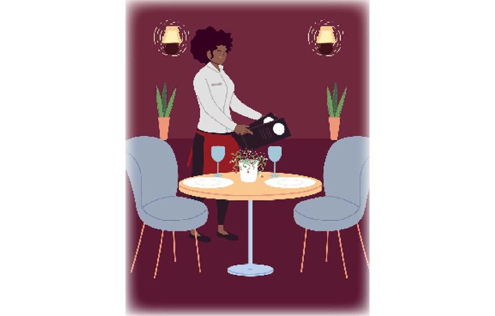 Lady serving at a table Illustration: Shutterstock