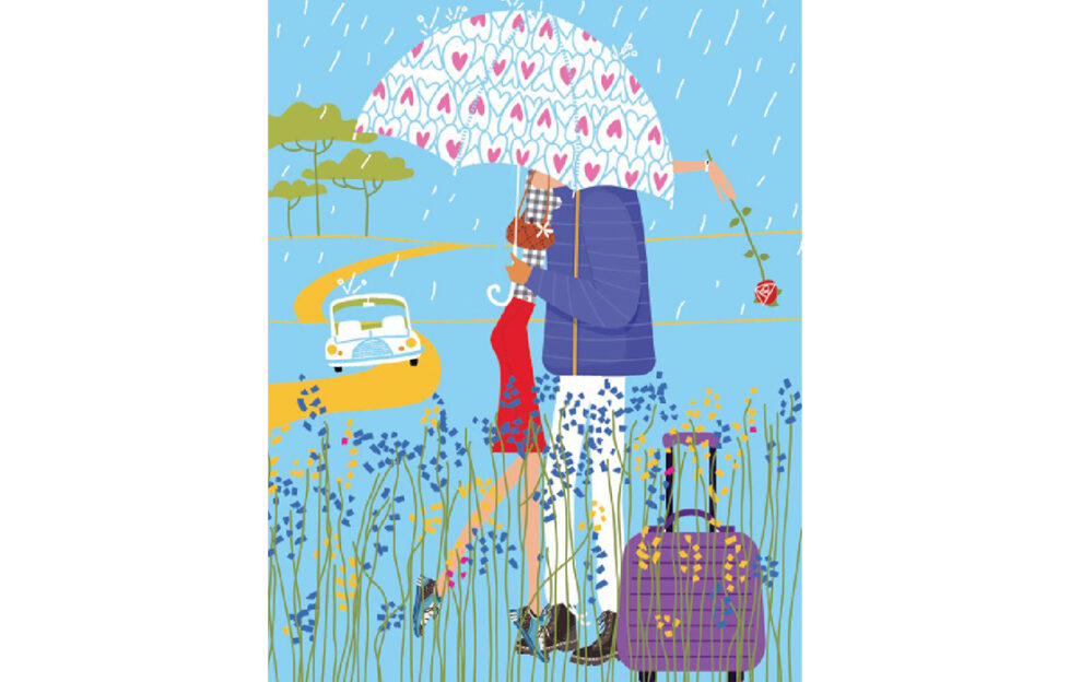 Couple under an umbrella Pic: Shutterstock