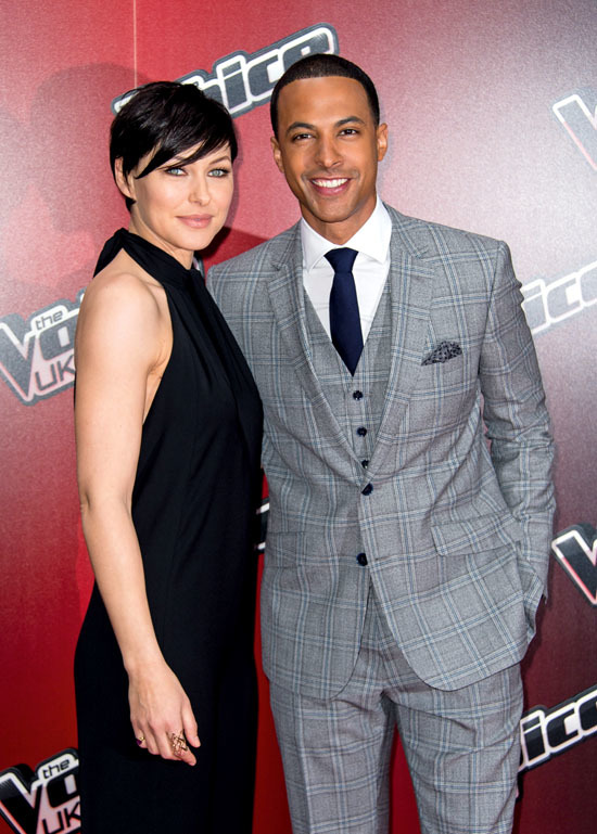 LONDON, ENGLAND - JANUARY 05 Emma Willis and Marvin Humes attend the launch of "The Voice UK" Series 4 at The Mondrian Hotel on January 5, 2015 in London, England. (Photo by Ian Gavan/Getty Images)