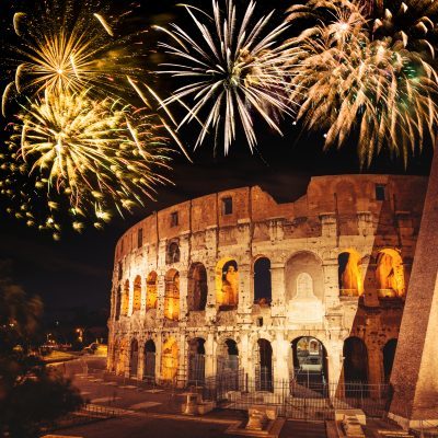 Coliseum in Rome on night