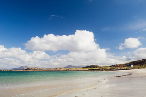 "Empty beach at Mellon Udrigle, Ross-shire, on the west coast of the Scottish Highlands. Space for copy." One of the best beaches in Scotland