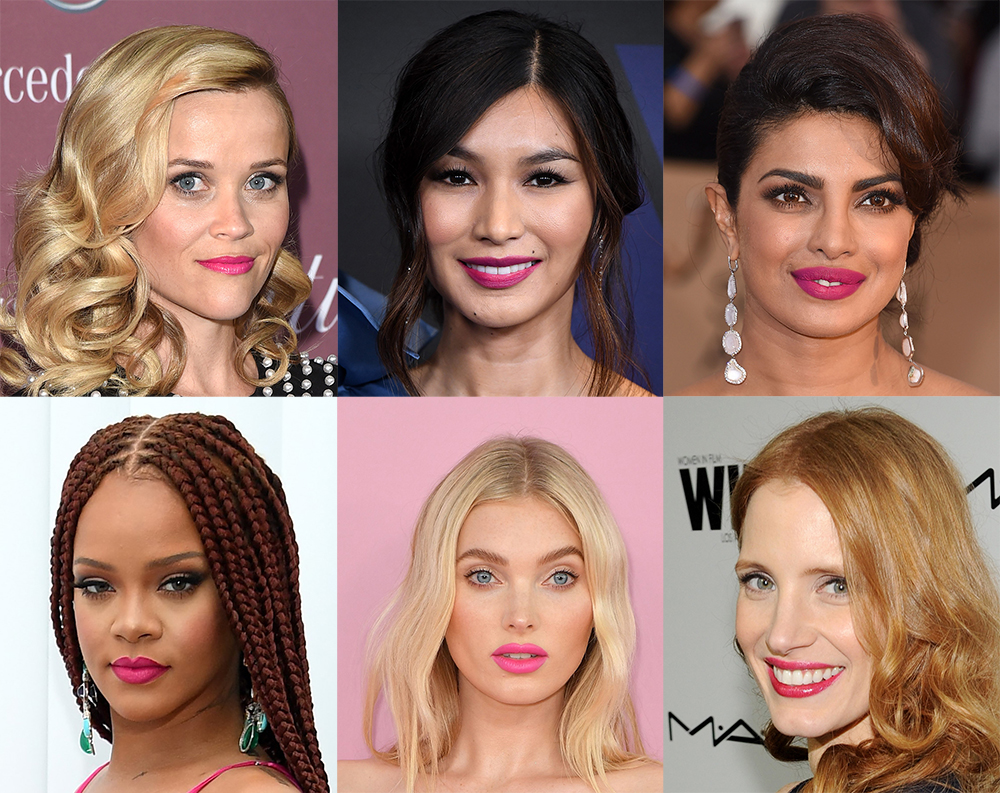 Hot Pink Lipsticks, celebrity hot pink lipstick looks