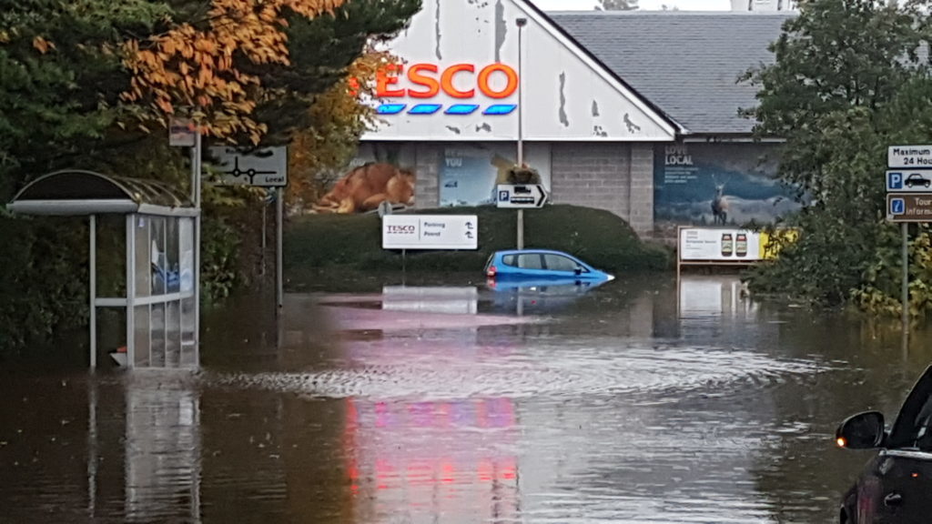 Lochavuillen Industrial Estate in Oban was flooded in October 2018.