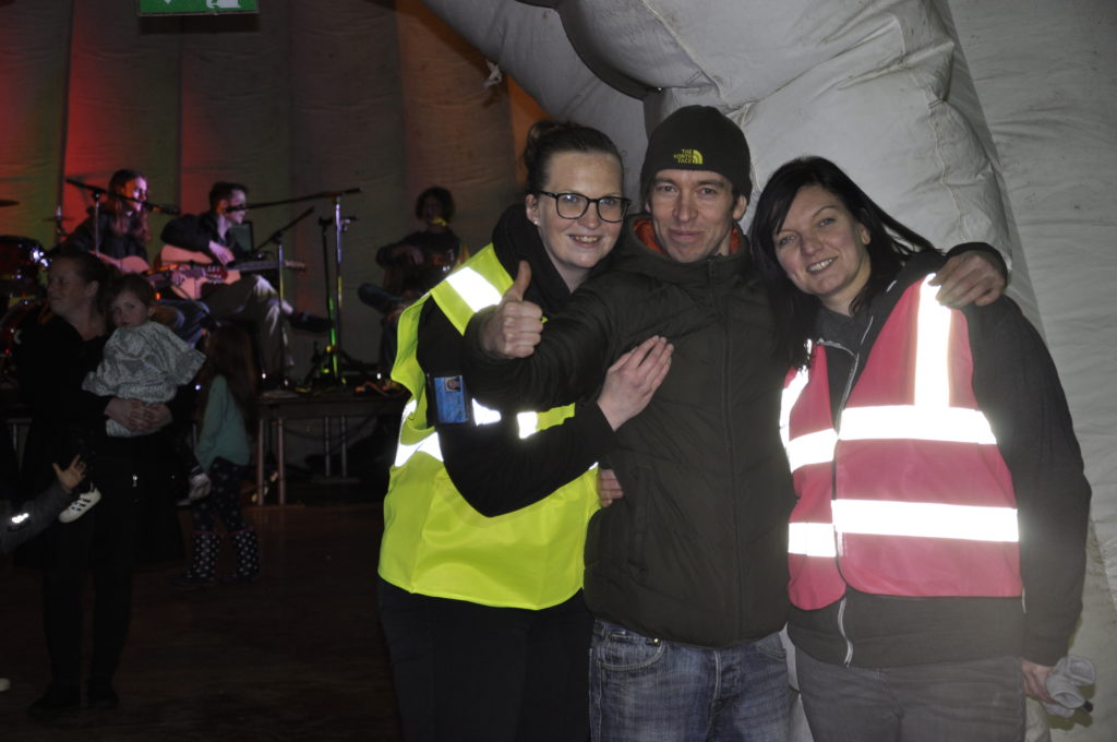 Diane MacLean, Stevo Finlayson and Angela Anderson enjoyed the gig in the Igloo Dome. 17_T48_WinterFestivalFriday01