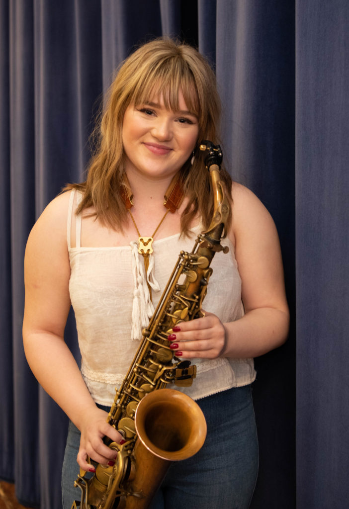 Molly Cameron won the Premier Instrumental Award after winning the saxophone solo advanced competition.