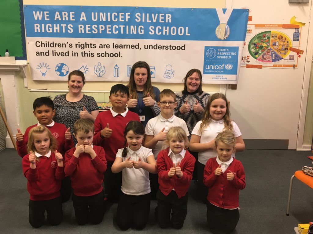 Lochdonhead Primary with its Silver Rights Respecting School Award.