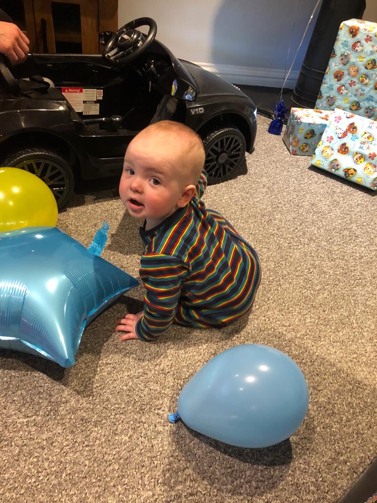 Arran Farrell, from Oban, celebrated his first birthday in lockdown but had a great day opening presents with his family, having lots of yummy cake and then out for a spin in his new remote control Audi car which he loved.