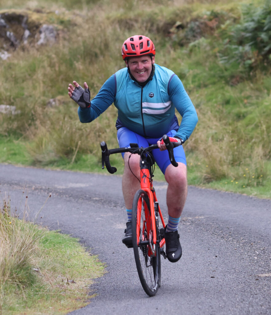 Local rider Donald MacLean made his first attempt at the short loop, and still managed to raise a smile. Photograph: Kevin McGlynn