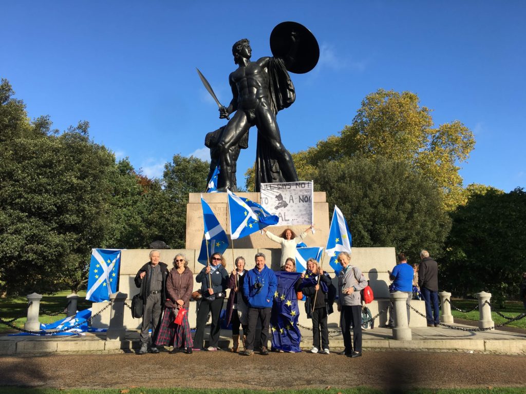 Mull residents fly the flag at Westminster on Super Saturday