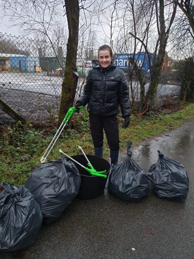 Lee and friends picked up rubbish at the Corran Halls and Mill Park lane. NO_T04_Litterpic01