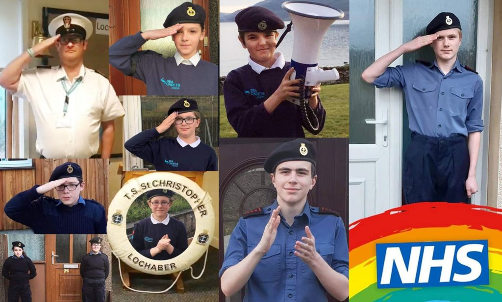 SEA CADET SALUTES Photograph: Iain Ferguson, alba.photos no f18 Sea Cadet Salute montage