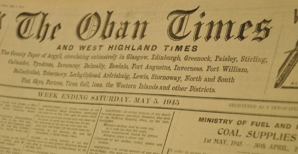 The Oban Times reports VE Day 1945 - The Oban Times