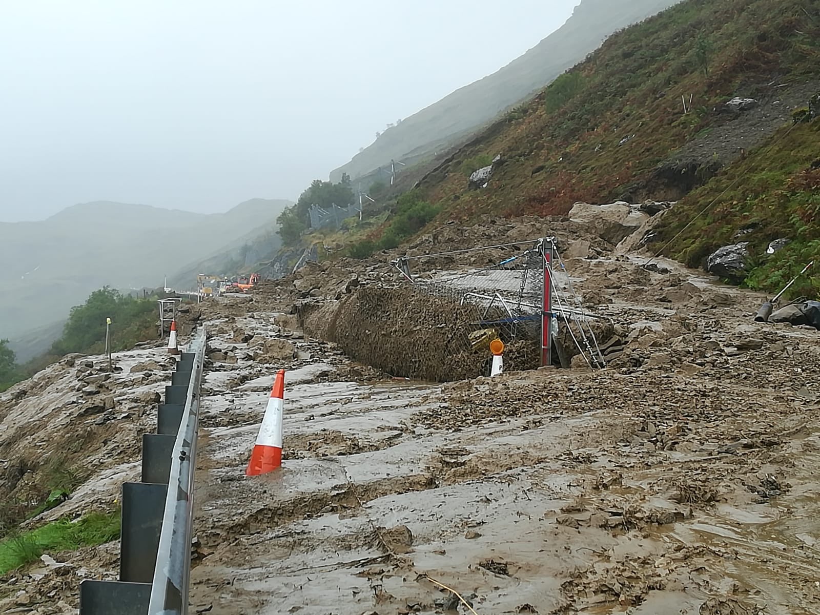 Key Argyll road closed after second 'significant' landslide in six