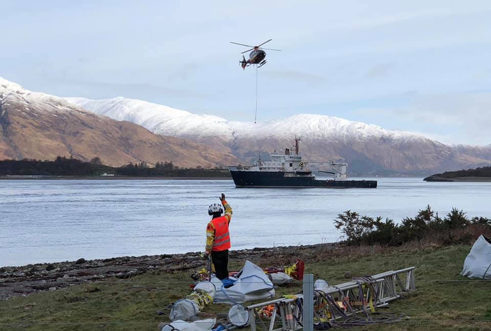 Work underway on the new lighthouse at Corran Narrows, and which went operational on Sunday. NO F14 Corran lighthouse 01