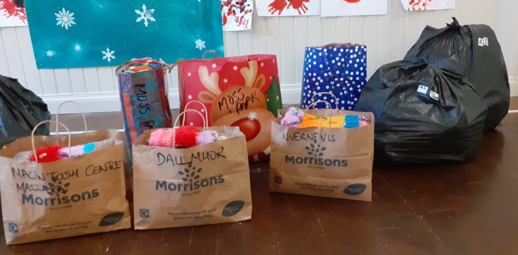 Some of the donated Knitivity items sorted and packed ready for distributing. NO F15 Packed and ready 01
