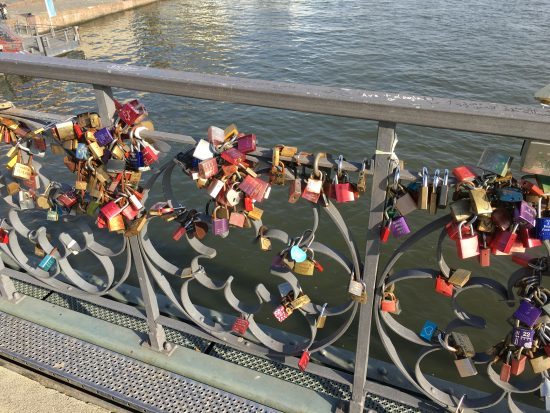 This bridge of padlocks happens to be in Frankfurt.