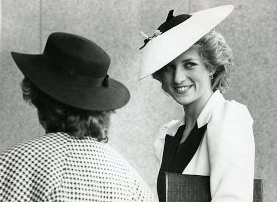 Diana at Yarrow Shipbuilders. Photograph showing Princess Diana during her visit to the Yarrow shipbuilders. 14 October 1985. A2115 1985-10-14 Diana at Yarrow Shipbuilders (C)DCT