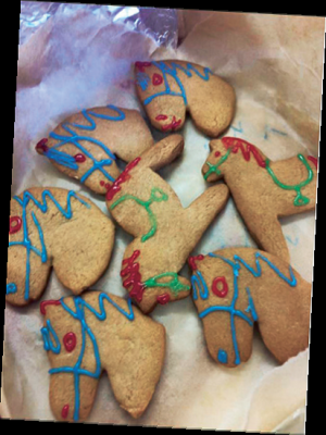 Volunteers baked horse shaped biscuits for the riders at the end of term.