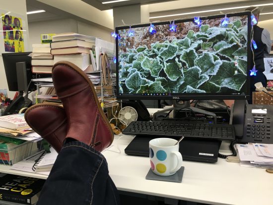 Feet on the desk!