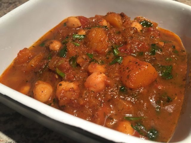 butternut squash, chickpea and aubergine curry