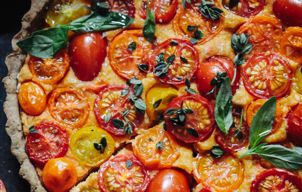 Heirloom tomato tart with a walnut base (vegan & gluten free) 1