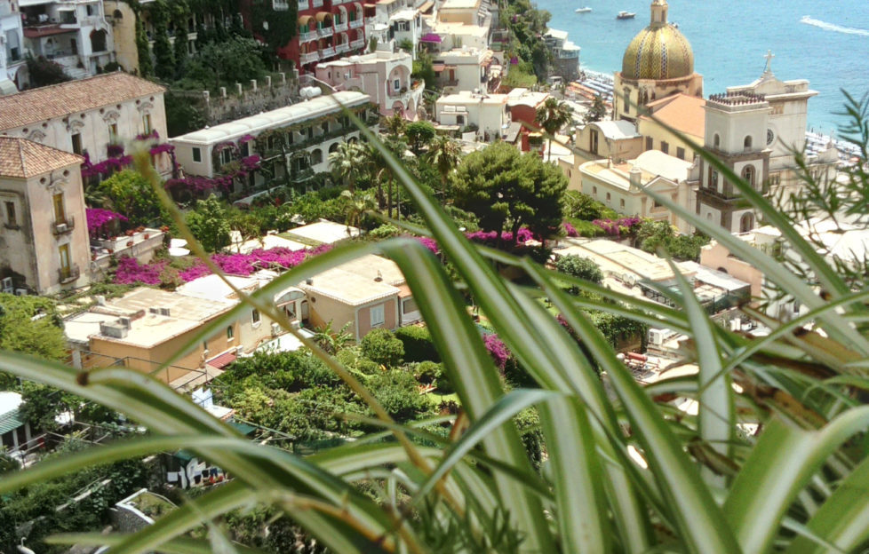 Looking down on Positano