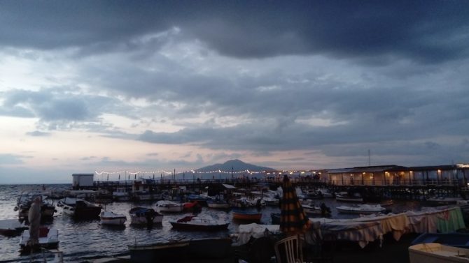 Vesuvius by night from Marina Grande