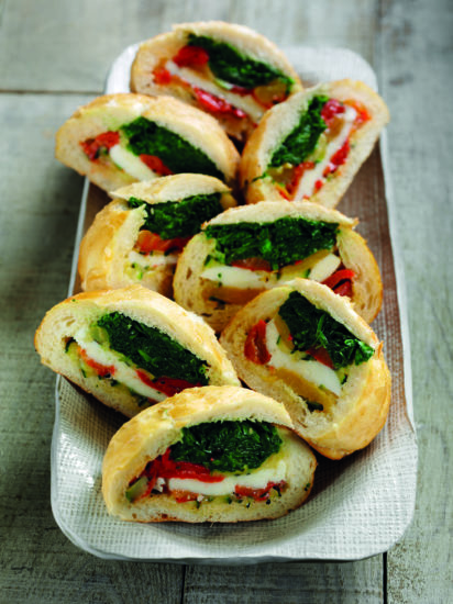 MEDITERRANEAN SPINACH-FILLED ROLLS