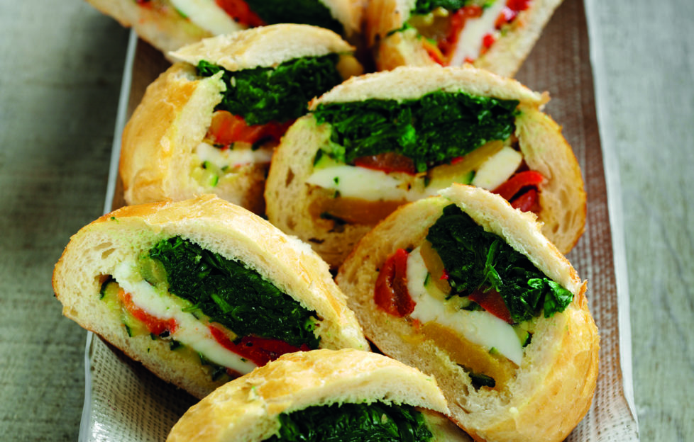 MEDITERRANEAN SPINACH-FILLED ROLLS