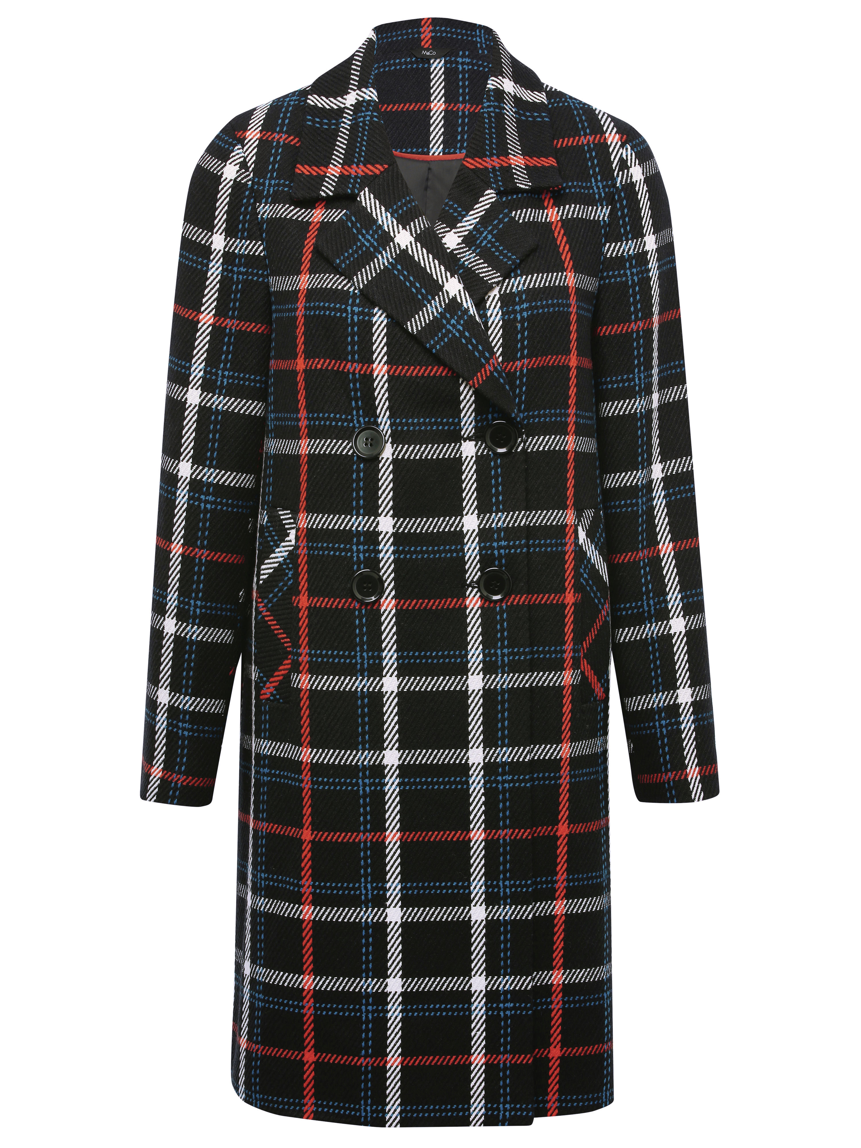 Blue, red and white check coat £75