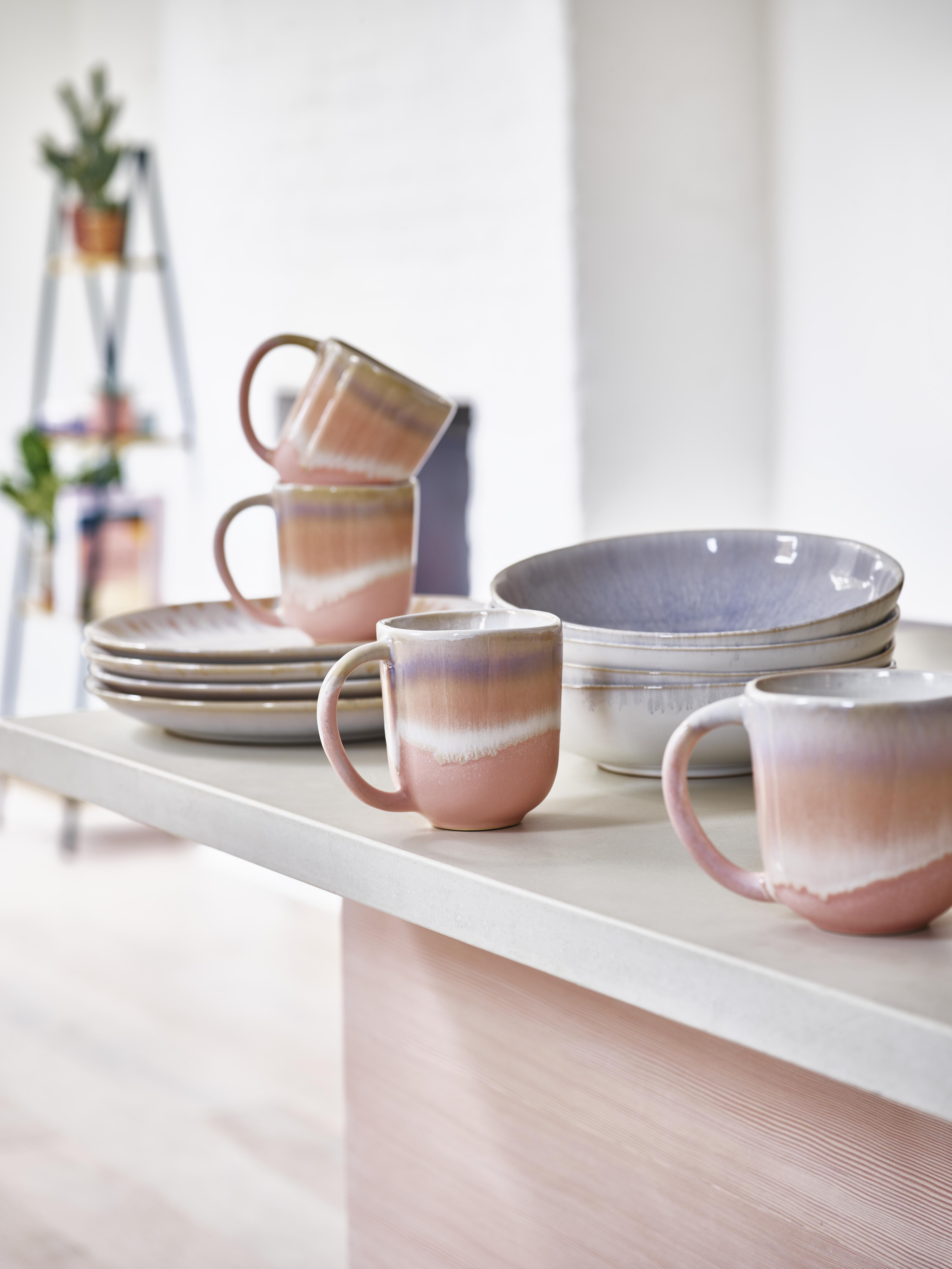 Pastel Muanna mug and plate collection, Oliver Bonas