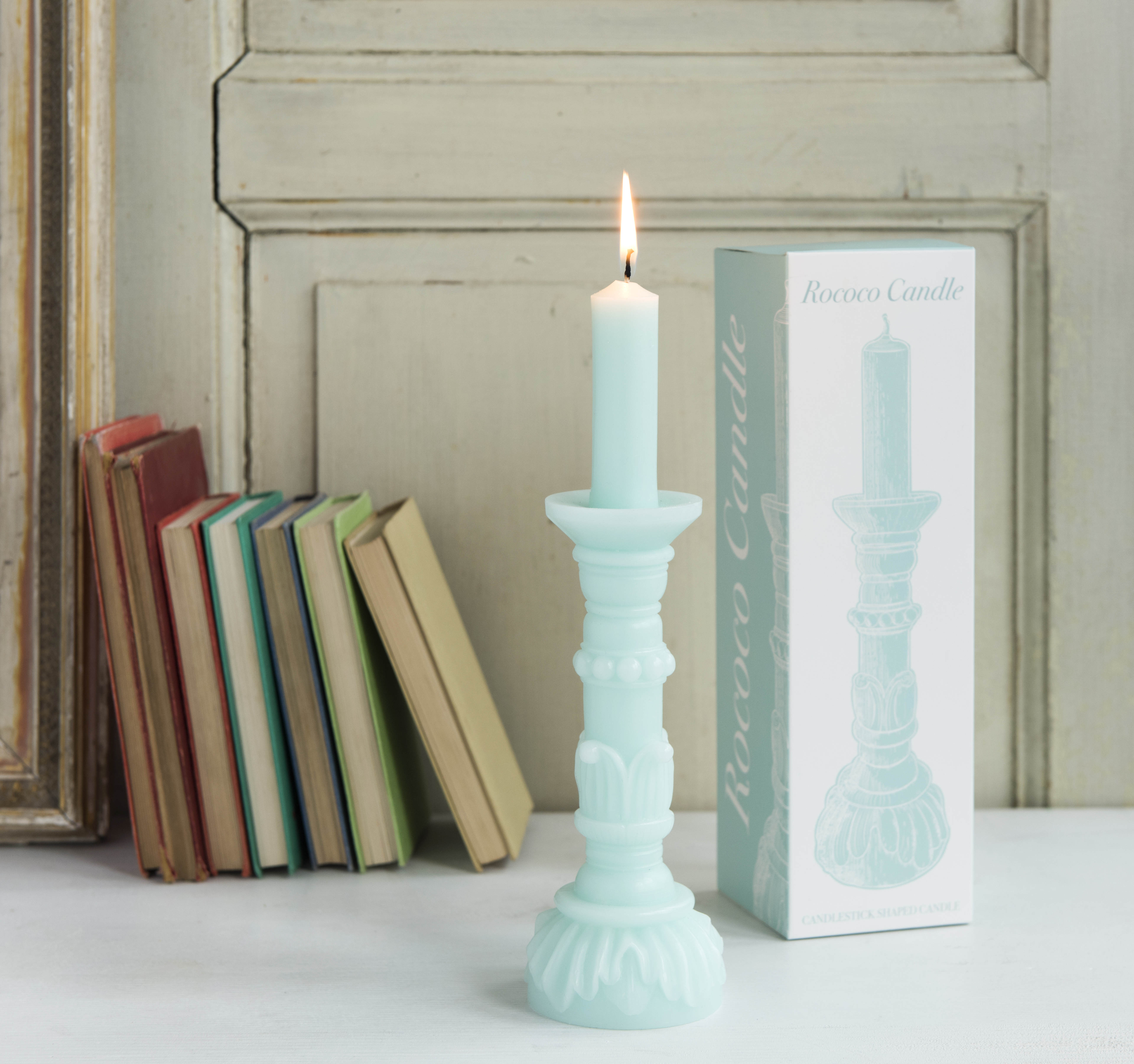 Mint green Rococo candle stick, £4.95, REX London