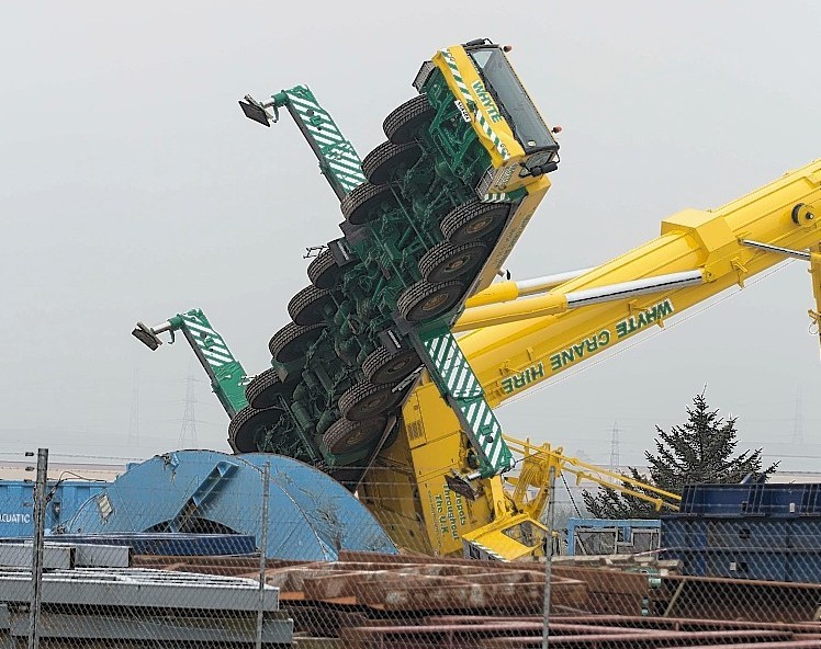 The stricken crane at Peterhead