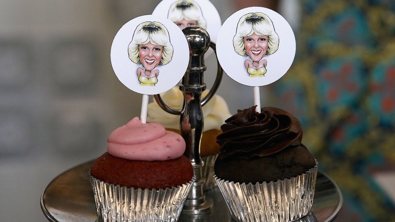 Cupcakes featuring the Duchess of Cornwall during her visit to the Seaport Farmer's Market in Halifax, Canada, during the 2nd day of the Prince of Wales and the Duchess of Cornwall's visit to Canada