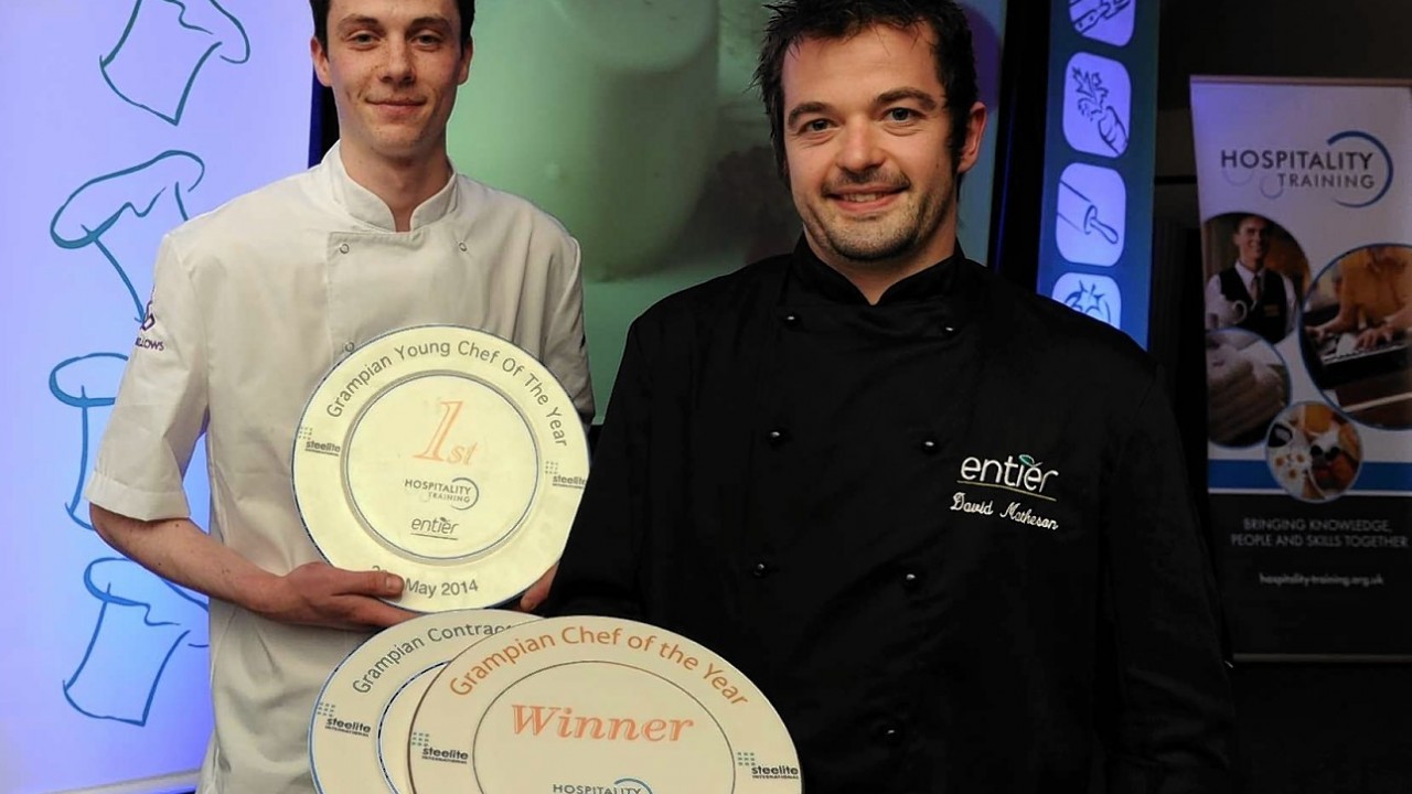 Winners of the Grampian chef of the year, pictured at Marcliffe at Pitfodels, Aberdeen. In the picture from left are young chef of the year, Mathew Lobban, Chester Hotel, Aberdeen and chef of the year, David Matheson