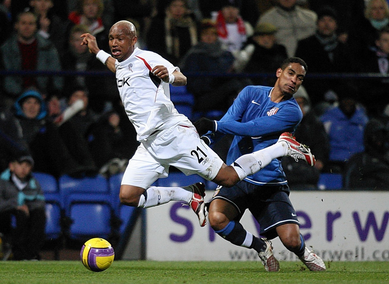 Senegalese striker El-Hadji Diouf (pictured playing for Bolton) famously won a penalty in the 2002 World Cup against Uruguay, despite video replays showing no contact